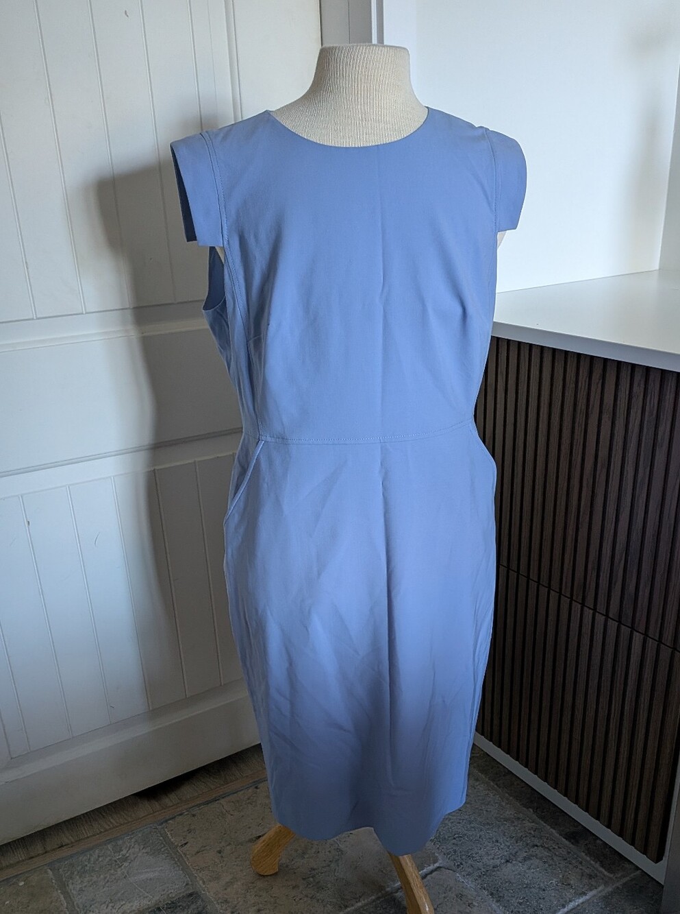 J. Crew Cap-Sleeve Sheath Dress in Periwinkle Blue